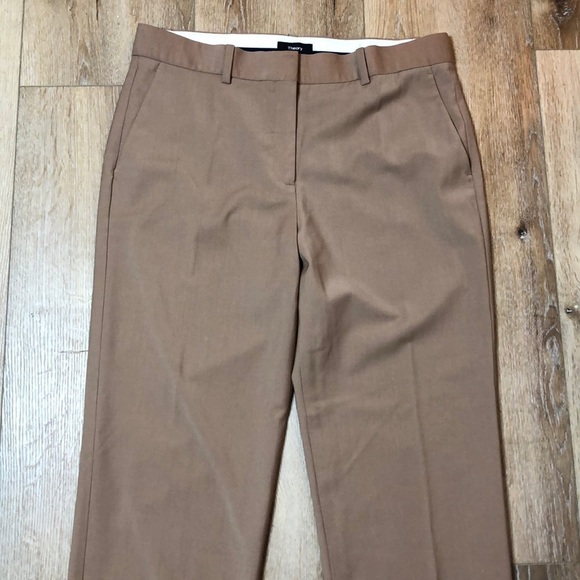 Theory Tan Lavzin Continuous Crop Trousers Size 8 - Picture 4 of 10
